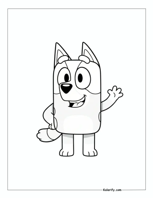 Cute Bluey printable coloring page
