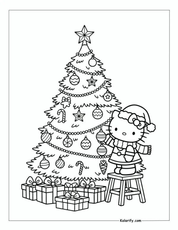 Hello Kitty Christmas coloring pages