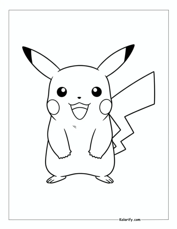 Iconic Pikachu Pokemon coloring page