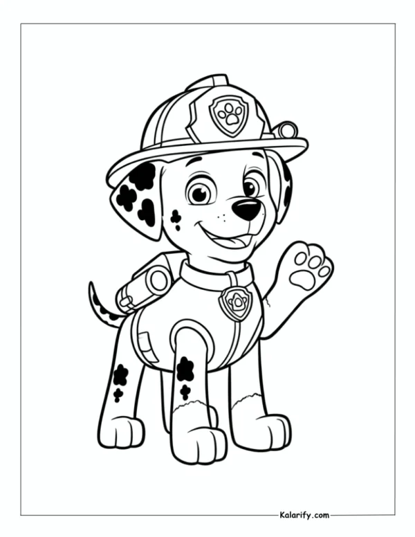 Marshall cute Paw Patrol coloring page