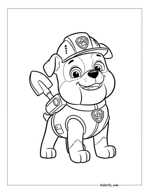 Rubble cute Paw Patrol coloring page