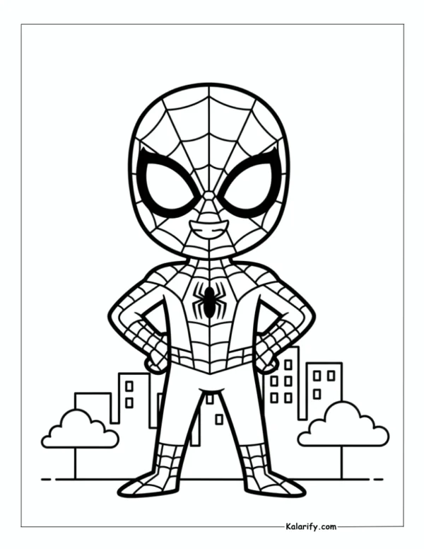 Spider-Man cartoon coloring page for kids